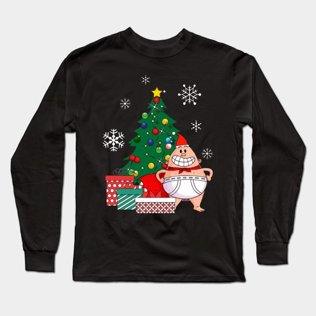 Captain Underpants Around The Christmas Tree Long Sleeve T-Shirt by snowwhitedreaming